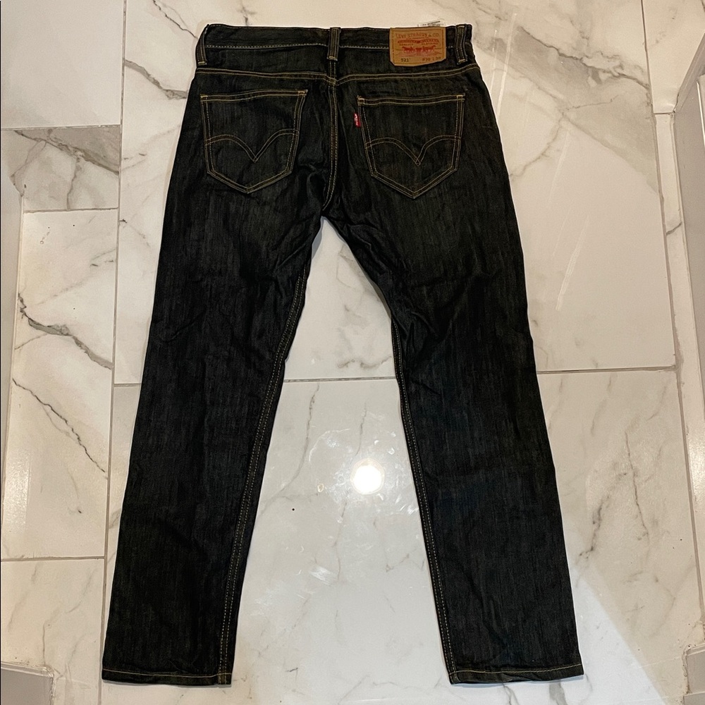 Vintage 90’s 521 button style Men's Classic Black Denim Straight Jeans 30x30